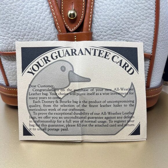 Vintage Dooney and Bourke Women's Cream All-Weather Leather Top Handle Bag Purse - Picture 2 of 15